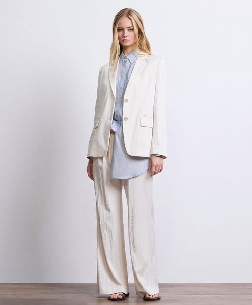 Markup Tailleur in Tessuto Fluido Vaniglia