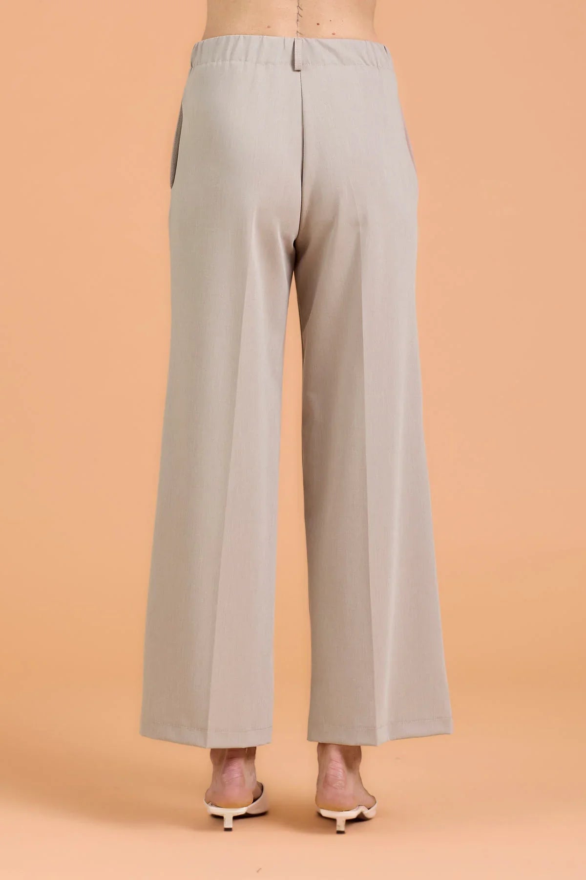 Pantalone Palazzo Polyviscosa Take Two - Stone (Grigio Tortora)