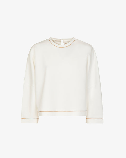 Felpa G/C con Profilo Dorato Off White – Markup Woman