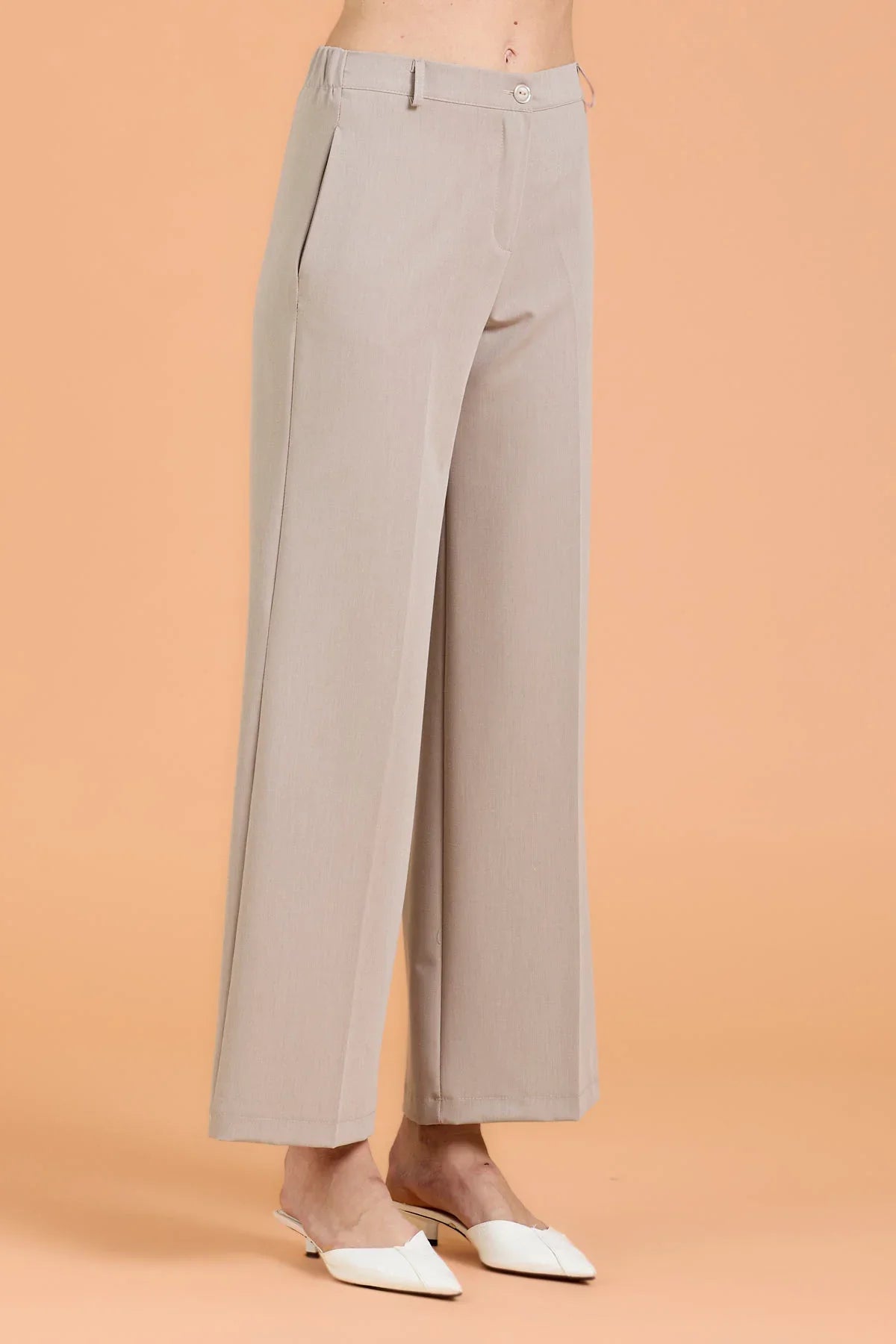 Pantalone Palazzo Polyviscosa Take Two - Stone (Grigio Tortora)