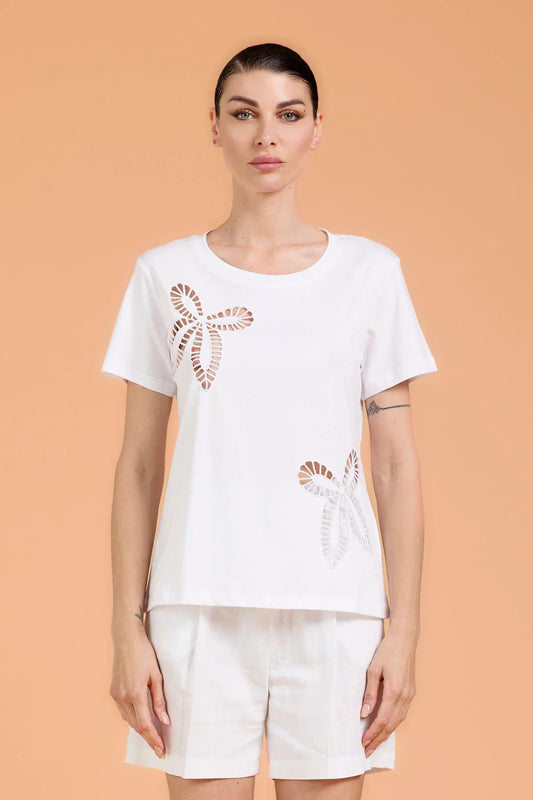 T-Shirt Cut Out Farfalla Take Two - Blu