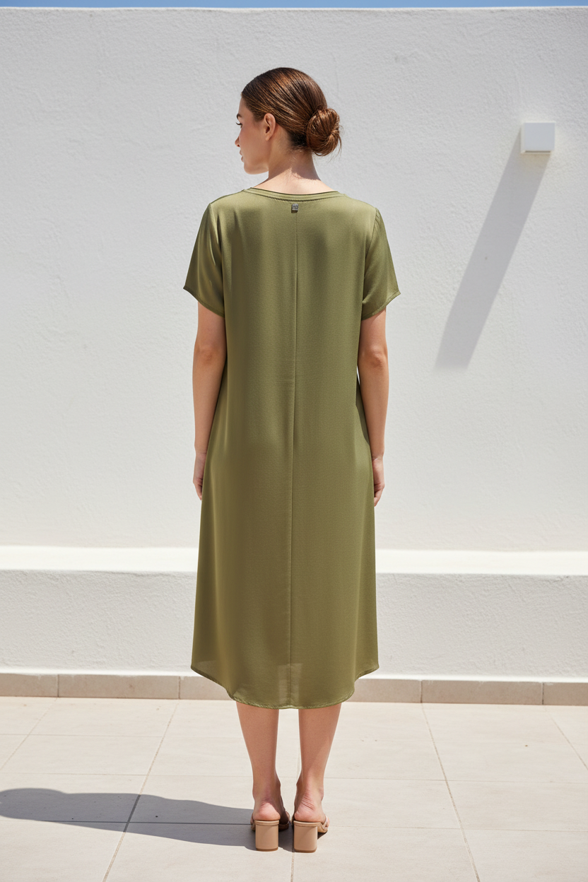 Abito Manica Corta Manila Grace - Verde Erba e Royal