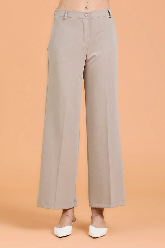 Pantalone Palazzo Polyviscosa Take Two - Stone (Grigio Tortora)