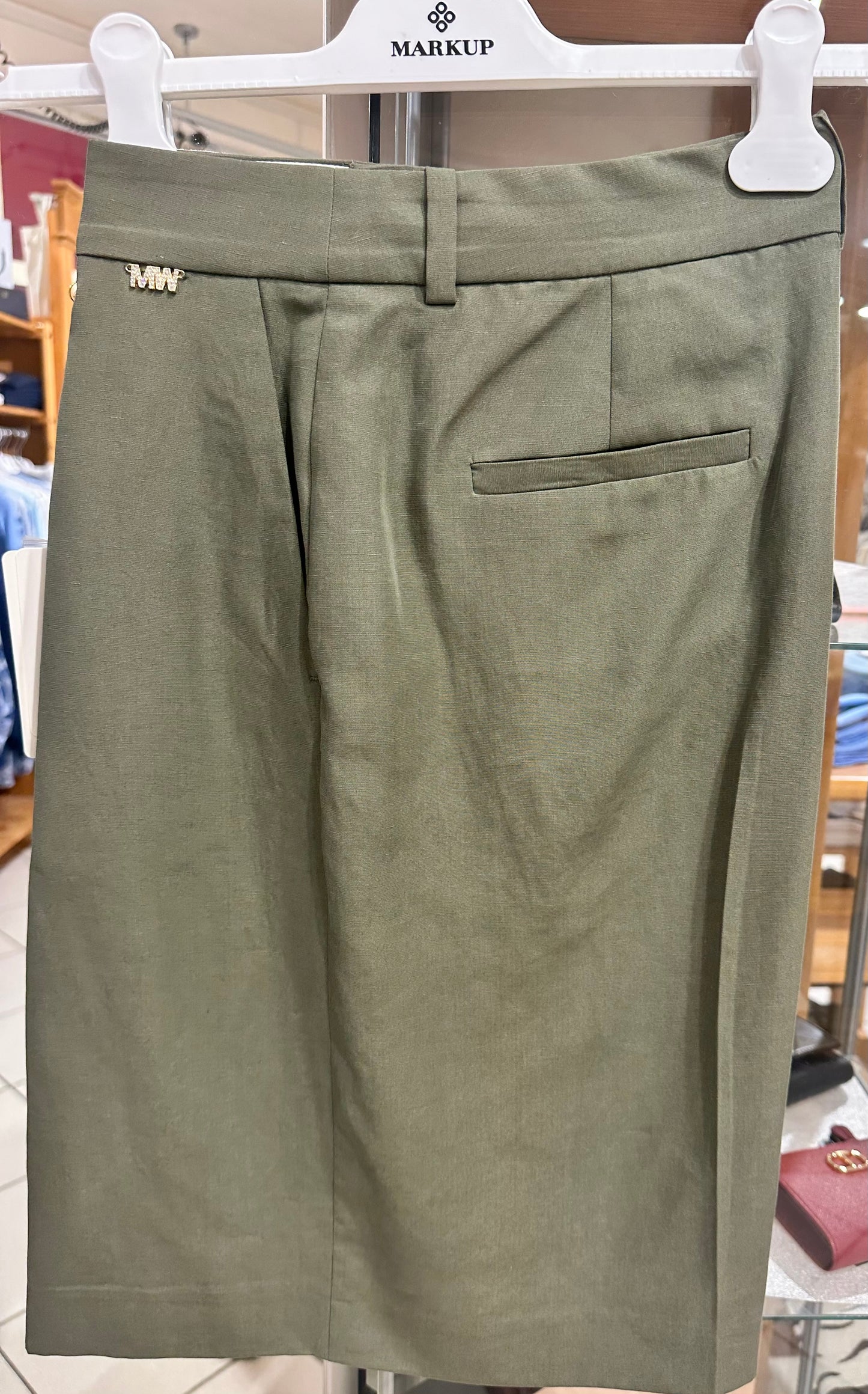 Bermuda in Misto Lino Markup Woman - Safari / Verde Militare