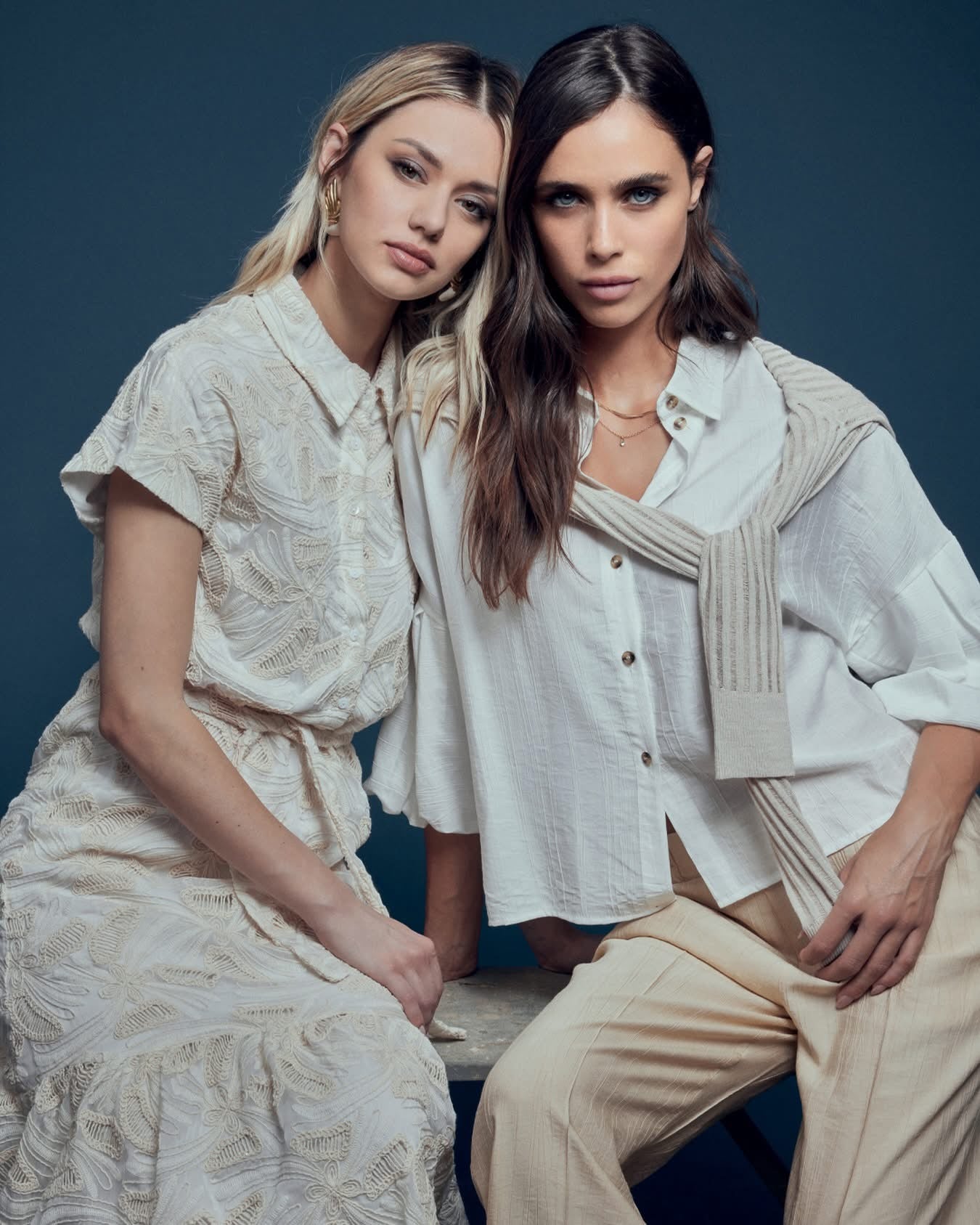 Vestito Midi Ricamo All Over Take Two - Vaniglia