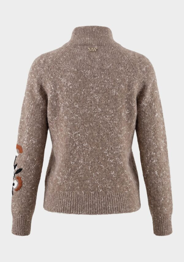 Maglia con Trecce e Ricami Uccellini Markup Woman - Mogano