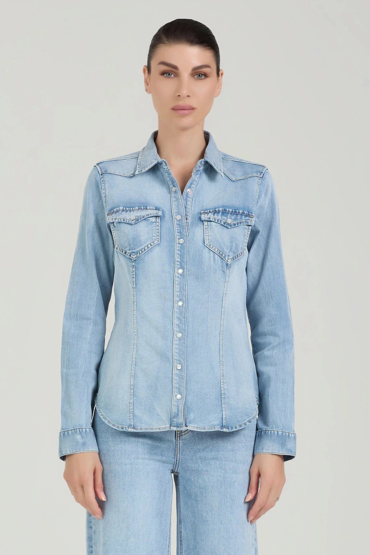 Camicia Western Denim Take Two - Lavaggio Chiaro