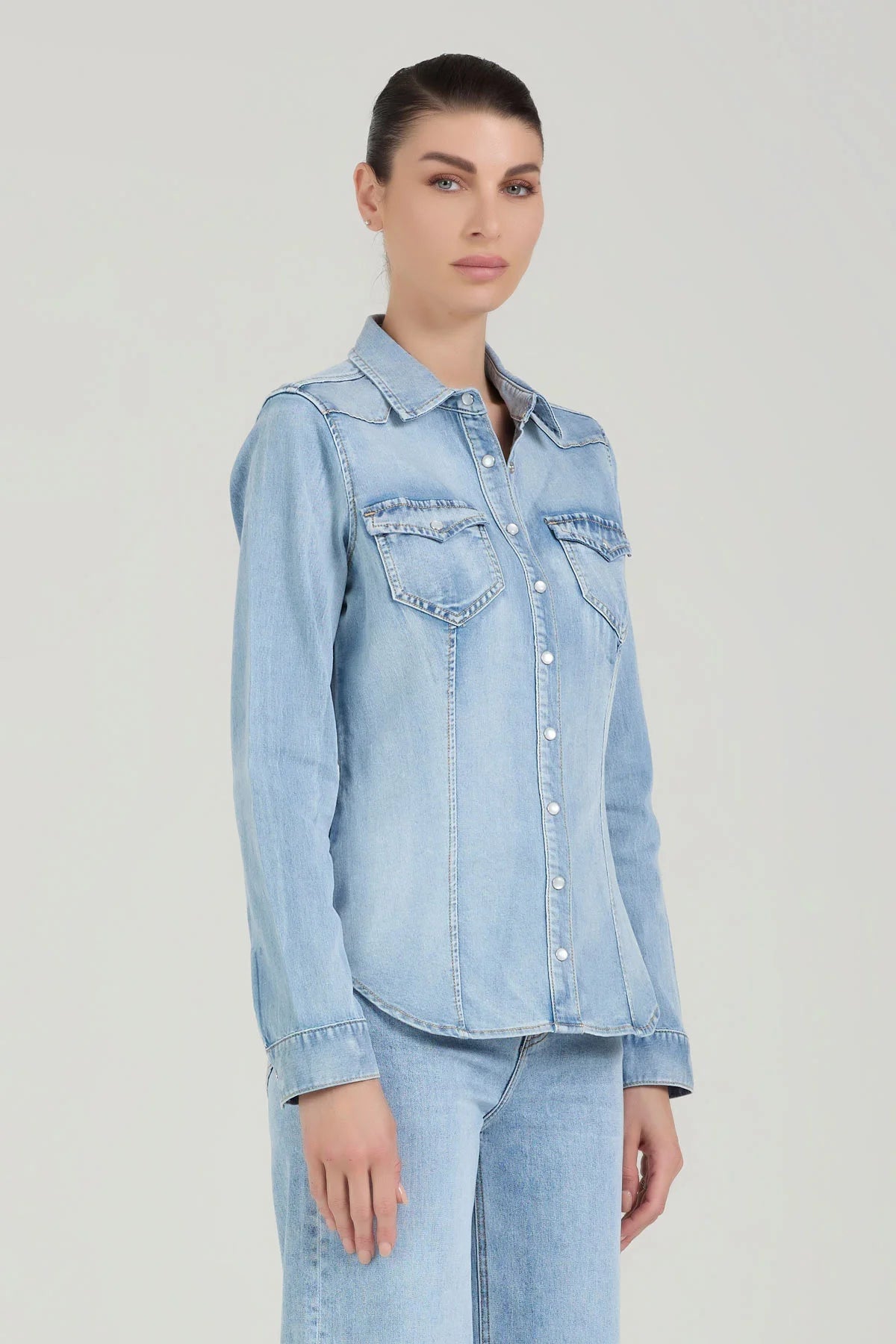 Camicia Western Denim Take Two - Lavaggio Chiaro
