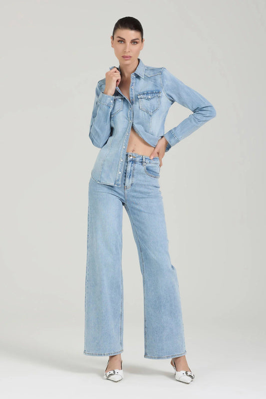 Camicia Western Denim Take Two - Lavaggio Chiaro